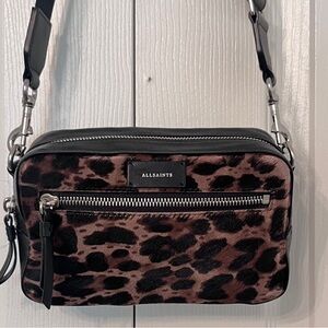 All Saints Animal Print Crossbody Bag
